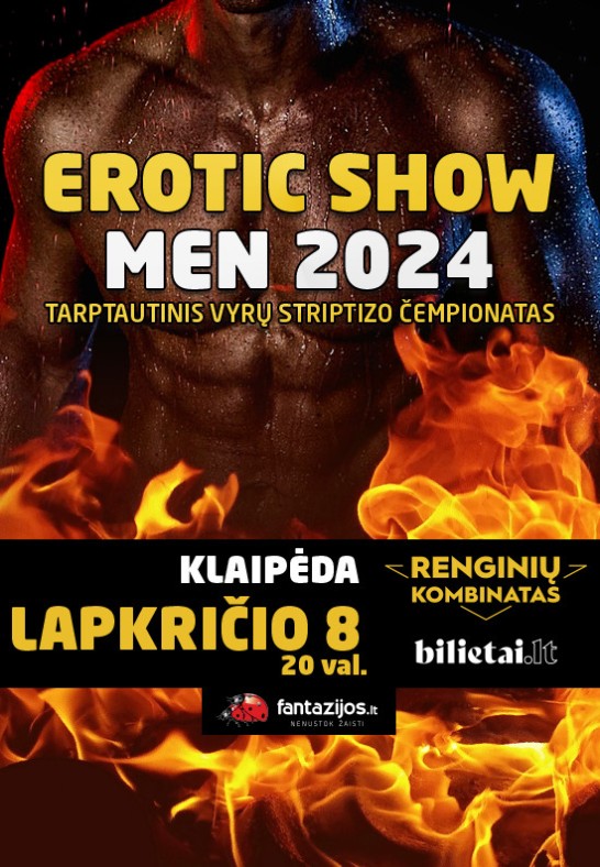 EROTICshowMEN 2024. Tarptautinis vyrų striptizo čempionatas | Klaipėda