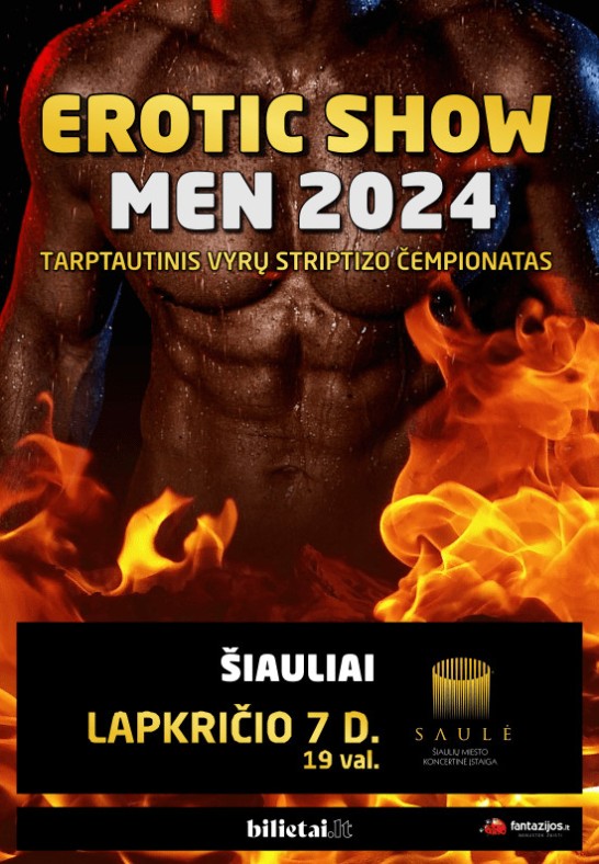 EROTICshowMEN 2024. Tarptautinis vyrų striptizo čempionatas | Šiauliai