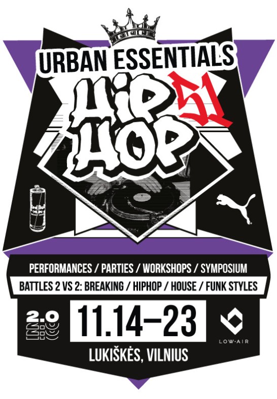 Dviejų dienų žiūrovo bilietas, 11.15-16: HIP-HOP kultūros festivalis Urban Essentials