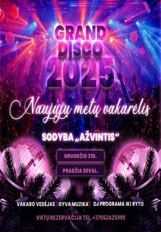 GRAND DISKO 2025 - naujųjų metų vakarėlis